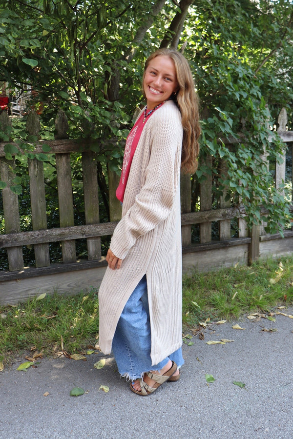 Charlie Knit Duster in Boho Beige OUTERWEARS POL 