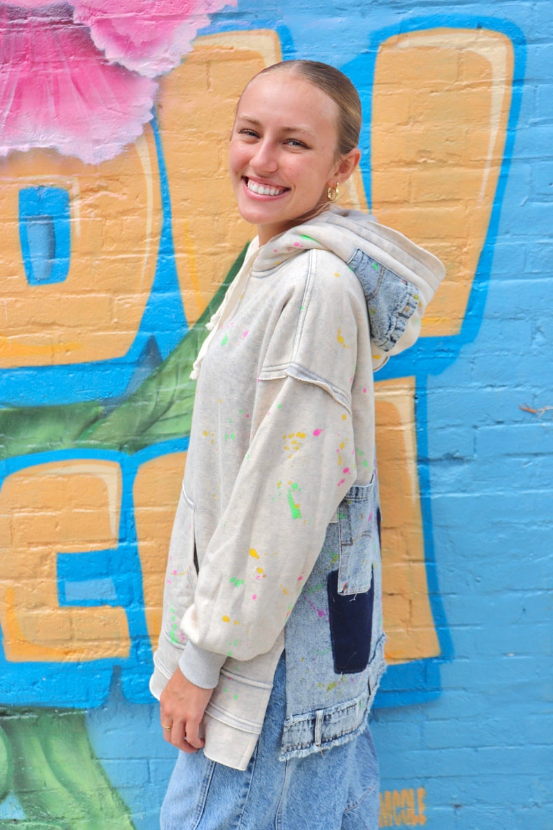 Paint Splatter Oversized Hoodie OUTERWEARS OLI & HALI 