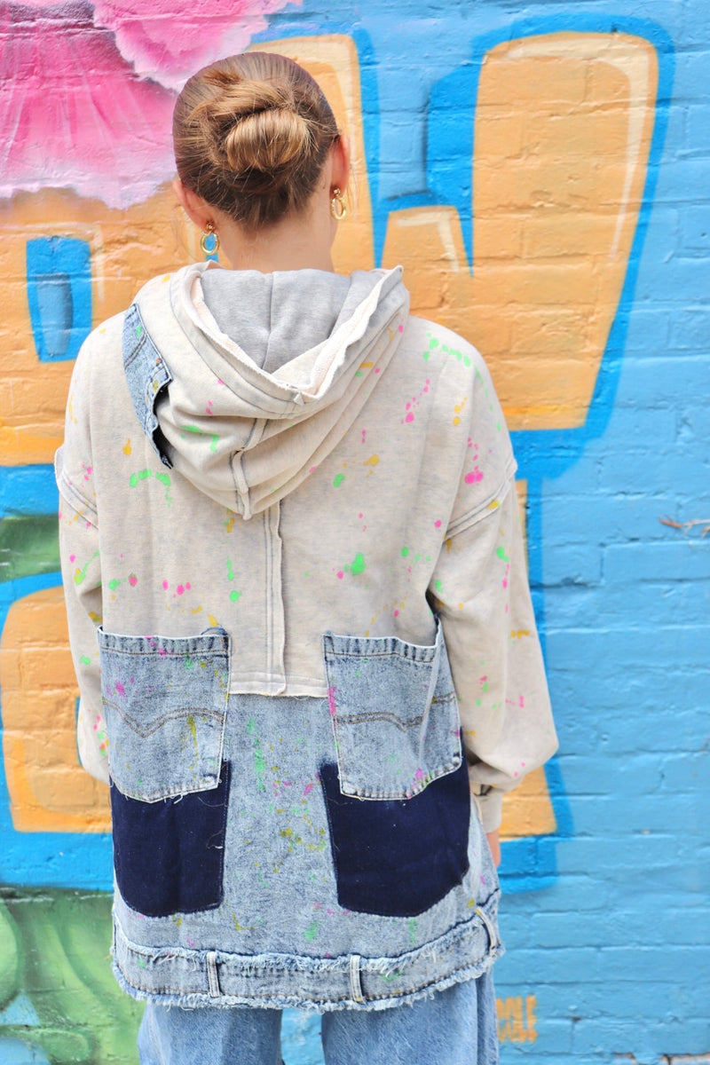 Paint Splatter Oversized Hoodie OUTERWEARS OLI & HALI 