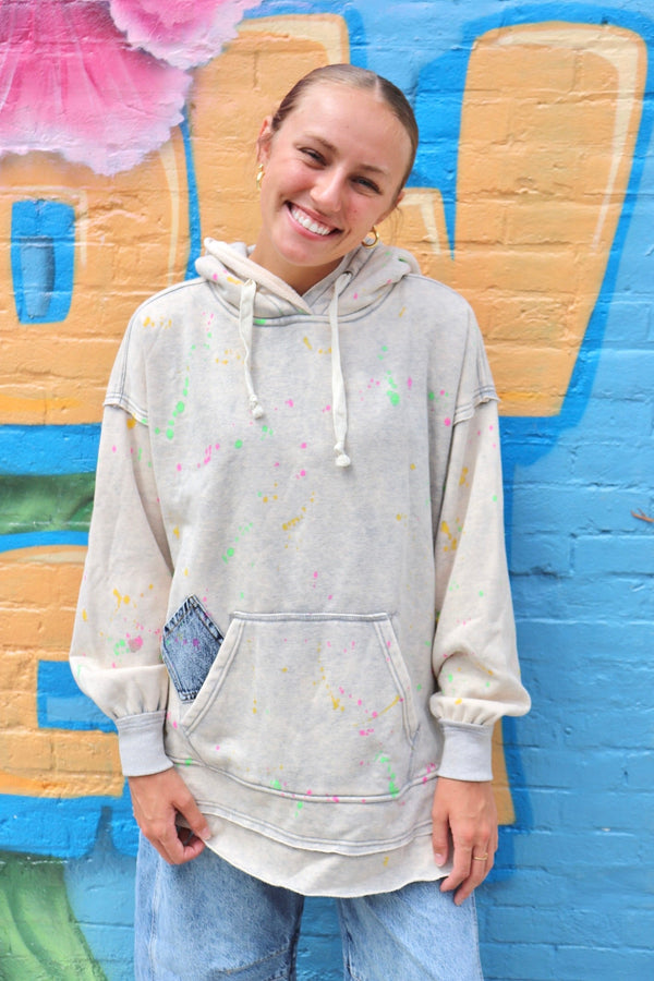 Paint Splatter Oversized Hoodie OUTERWEARS OLI & HALI 