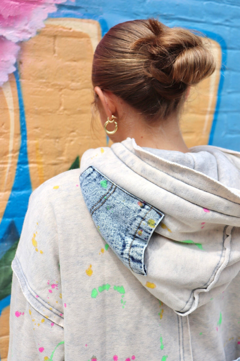 Paint Splatter Oversized Hoodie OUTERWEARS OLI & HALI 