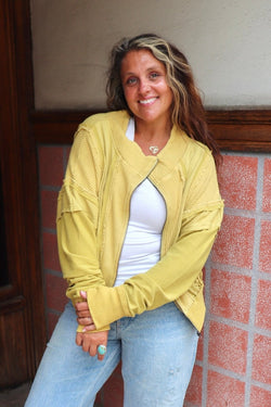 Charlotte Waffle Knit Zip Up OUTERWEARS OLI & HALI 