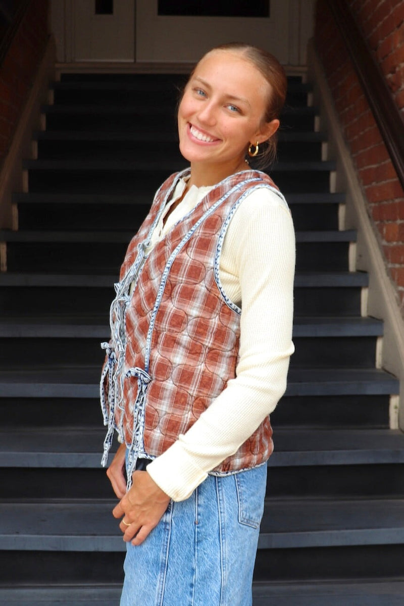 Rachel Plaid Quilted Vest OUTERWEARS OLI & HALI 