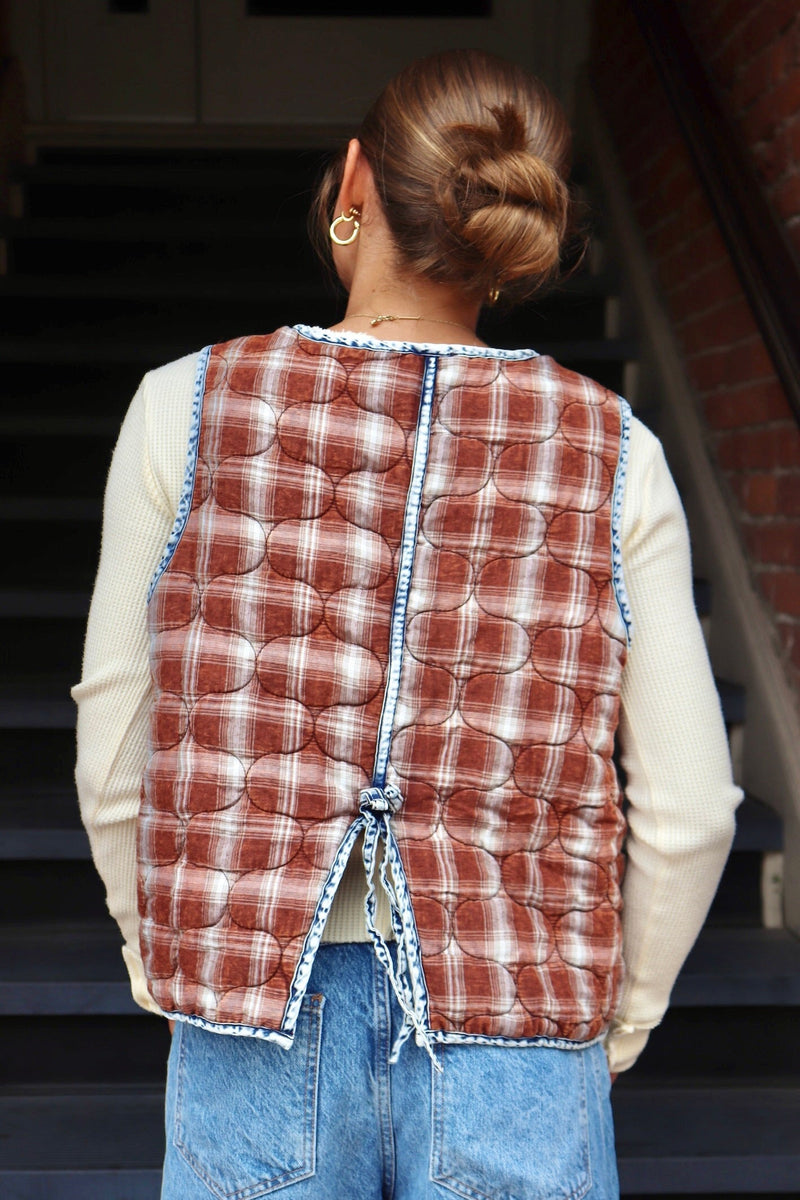 Rachel Plaid Quilted Vest OUTERWEARS OLI & HALI 