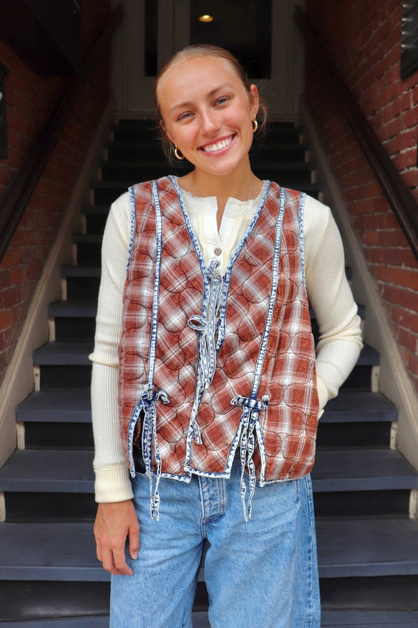 Rachel Plaid Quilted Vest OUTERWEARS OLI & HALI 