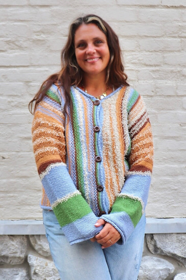Senna Stripe Cardigan OUTERWEARS EESOME 