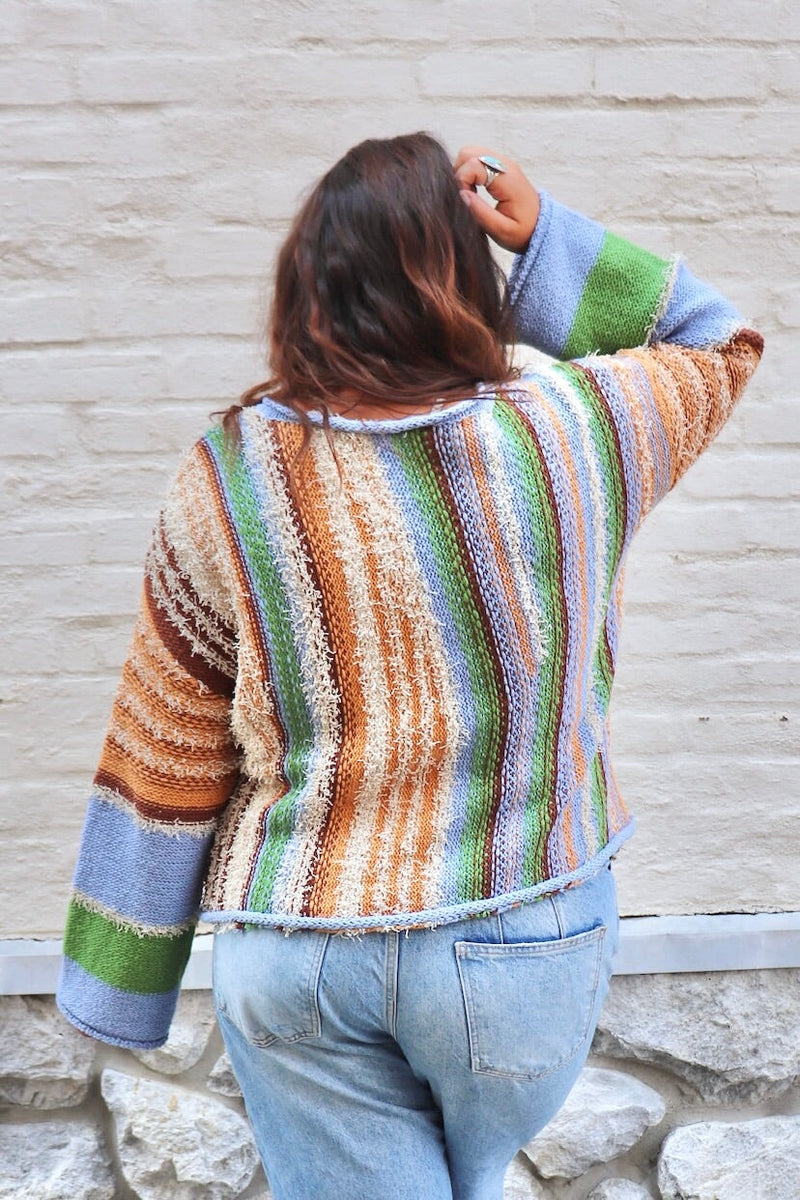 Senna Stripe Cardigan OUTERWEARS EESOME 