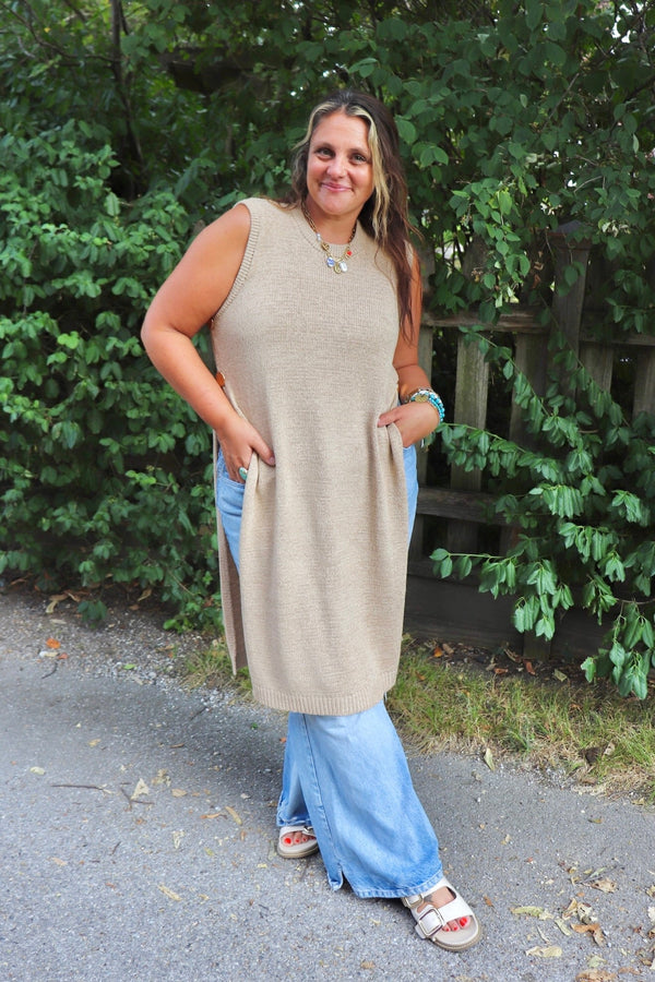 Reese Knit Tank in Oat TOPS EESOME 