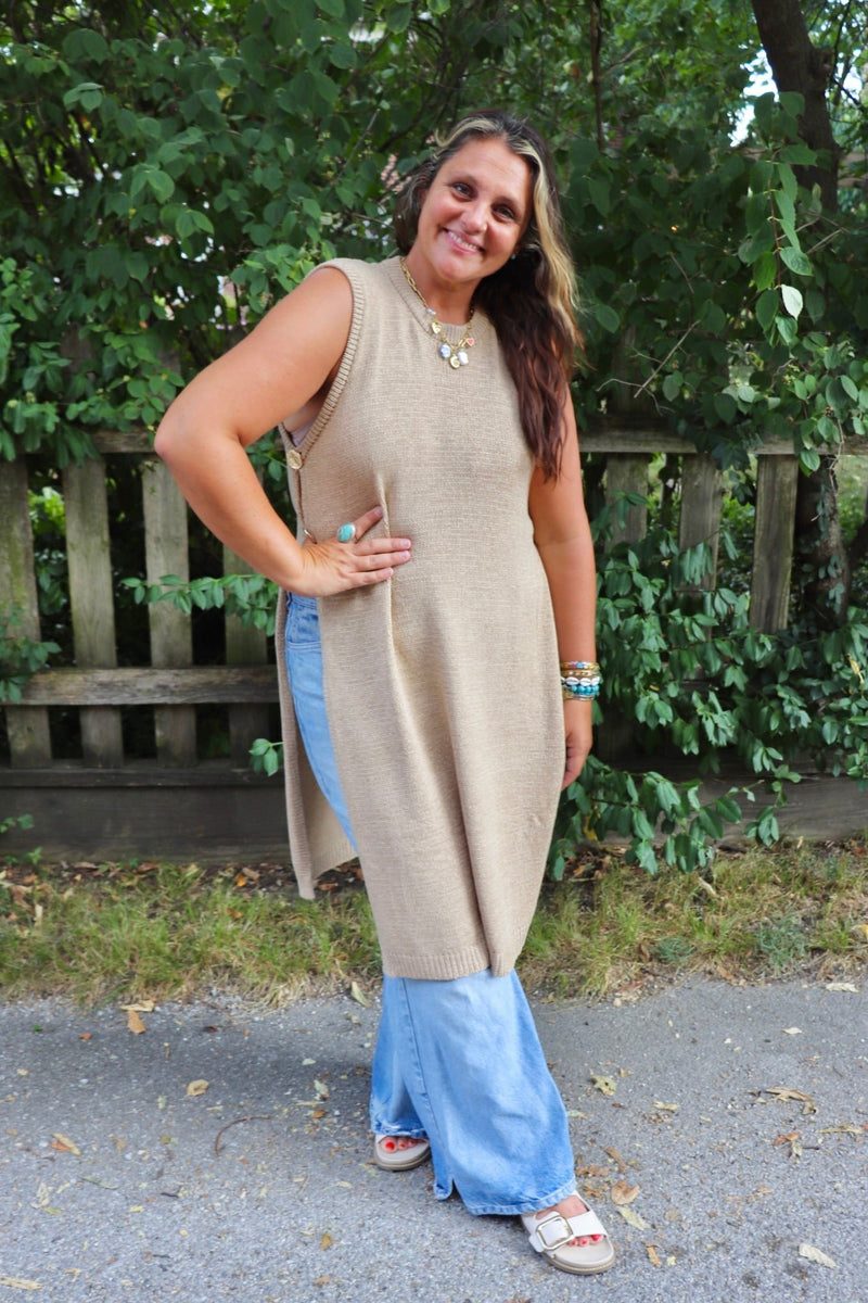 Reese Knit Tank in Oat TOPS EESOME 