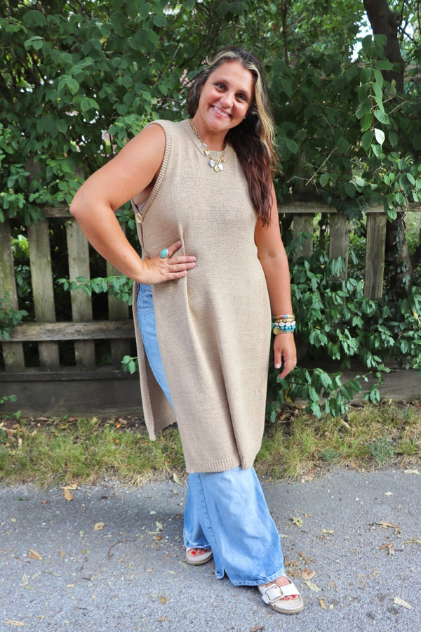 Reese Knit Tank in Oat TOPS EESOME 