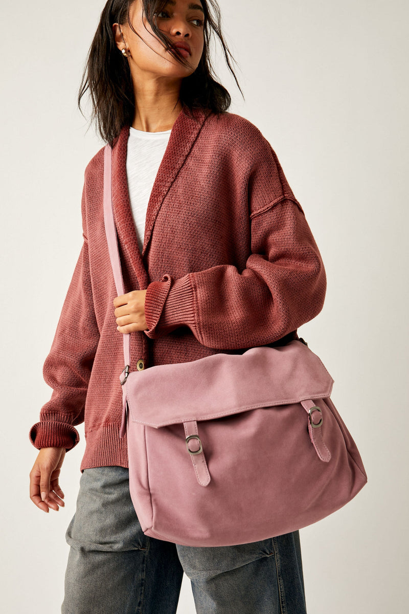FREE PEOPLE | Zahara Suede Messenger Bag in Rustic Orchid Wild Bohemian 