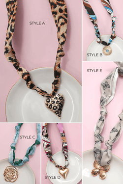 Bandana Scarf Pendant Necklace NECKLACES Josslyn 