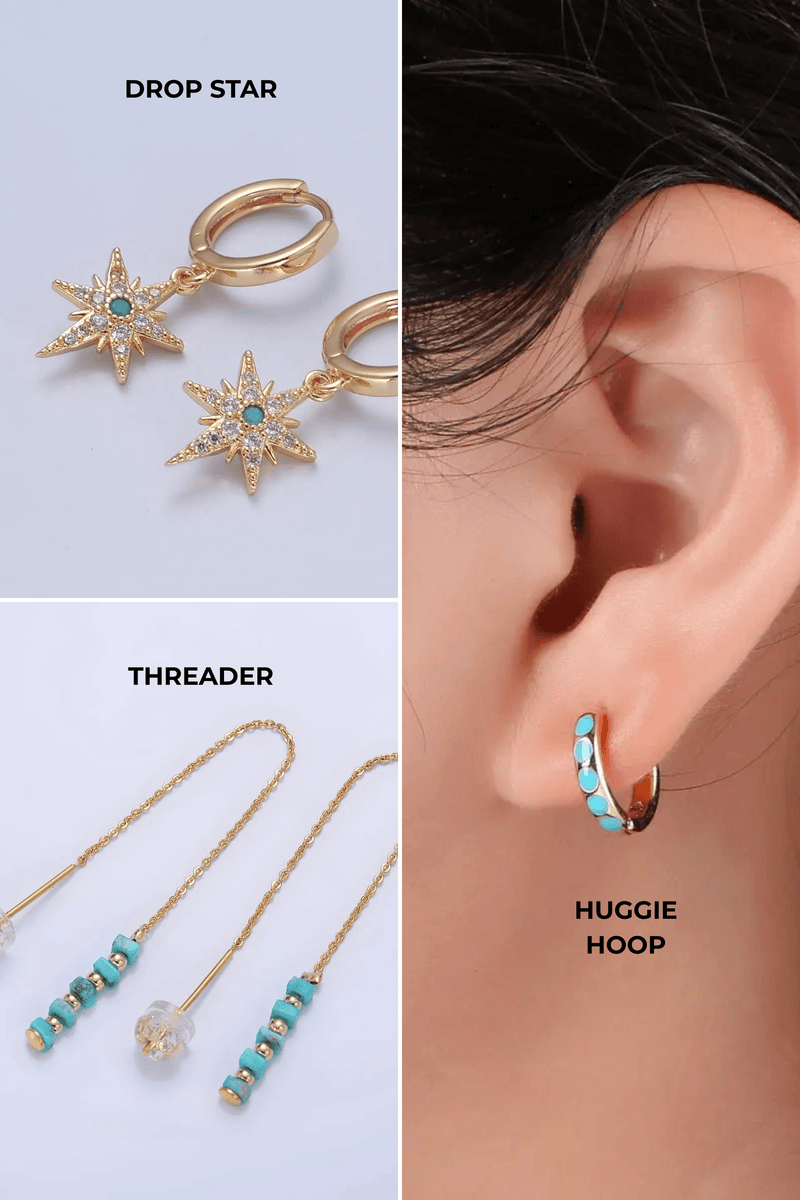 Gold Filled Turquoise Earrings EARRINGS Aim Eternal Gold Filled Drop Star 