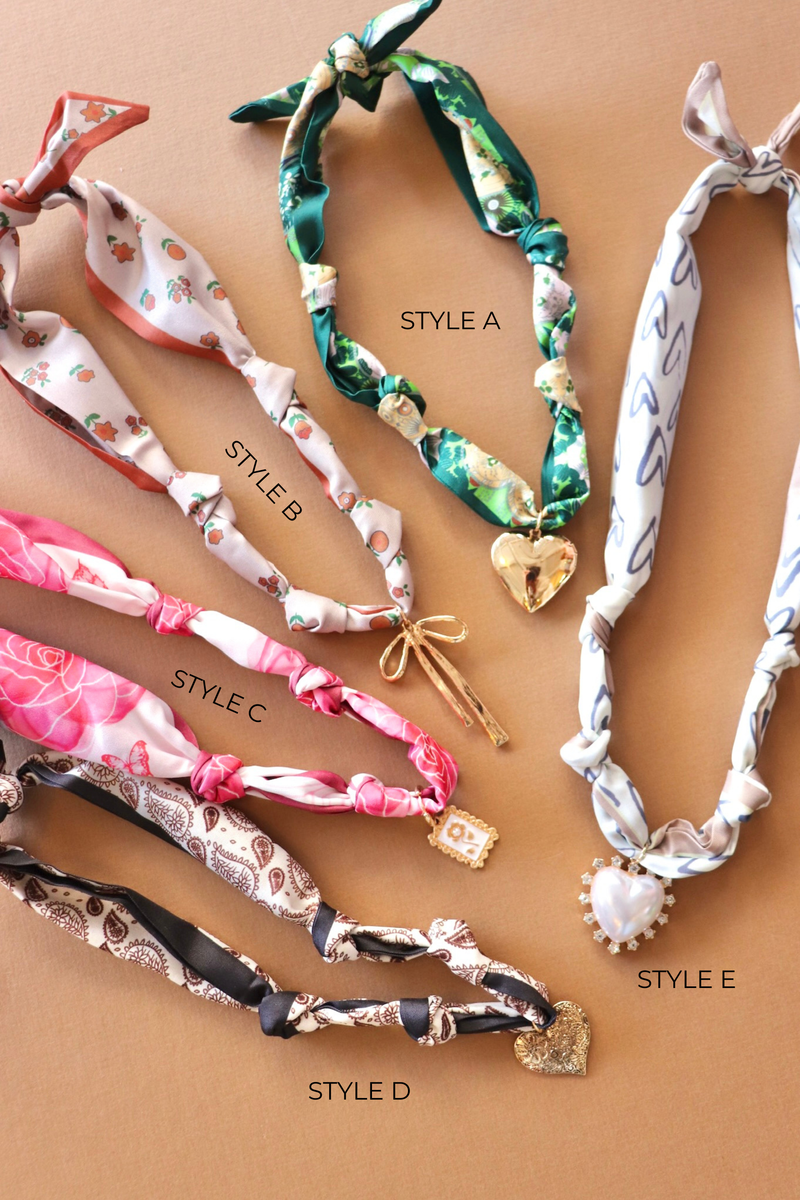 Bandana Scarf Pendant Necklaces NECKLACES Josslyn STYLE A 
