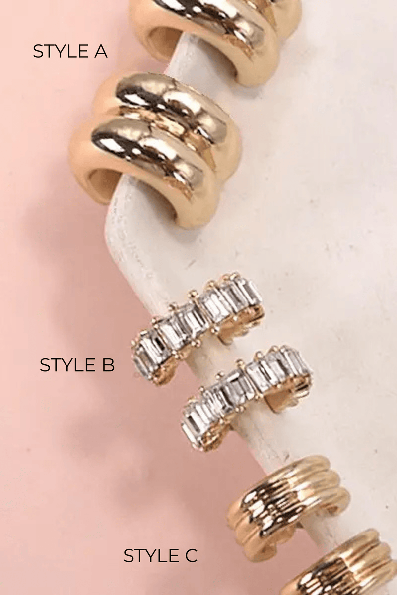 Baguette Huggie Earrings EARRINGS Josslyn 