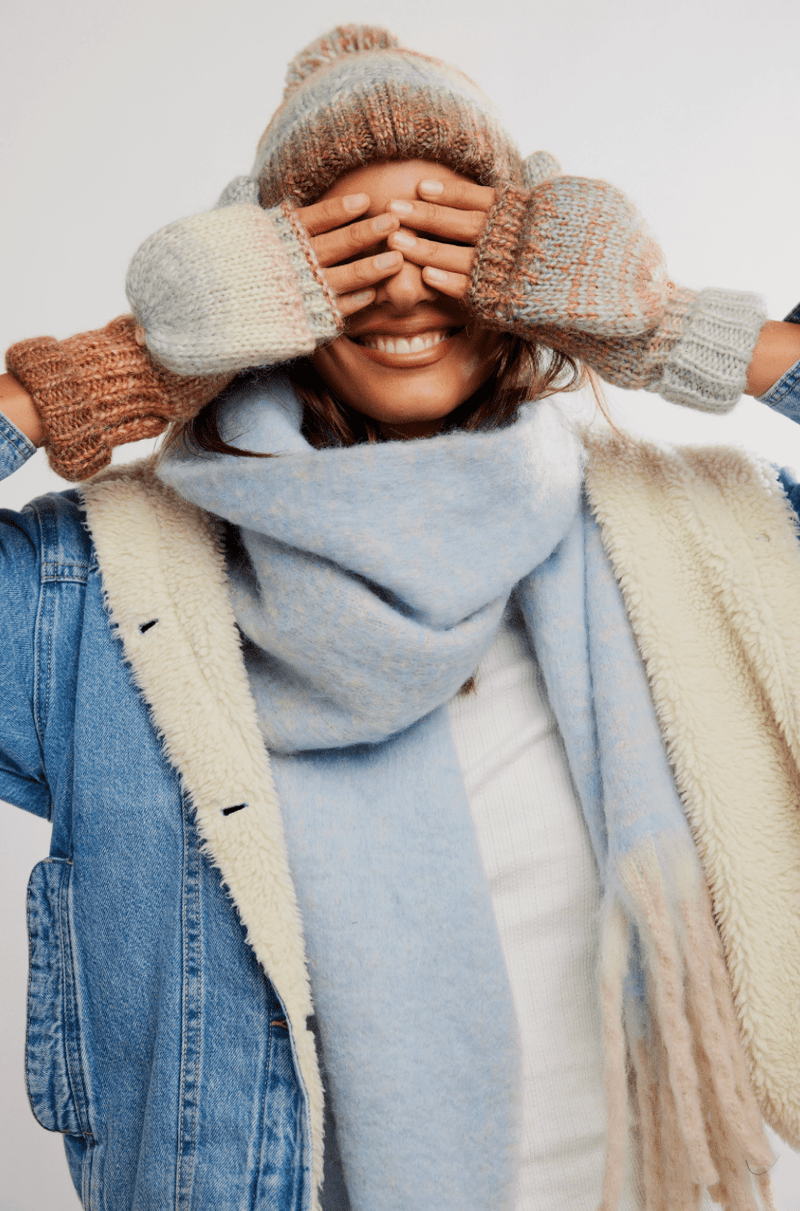 Rainbow Run Hat & Gloves Set WINTER WEAR Free People 