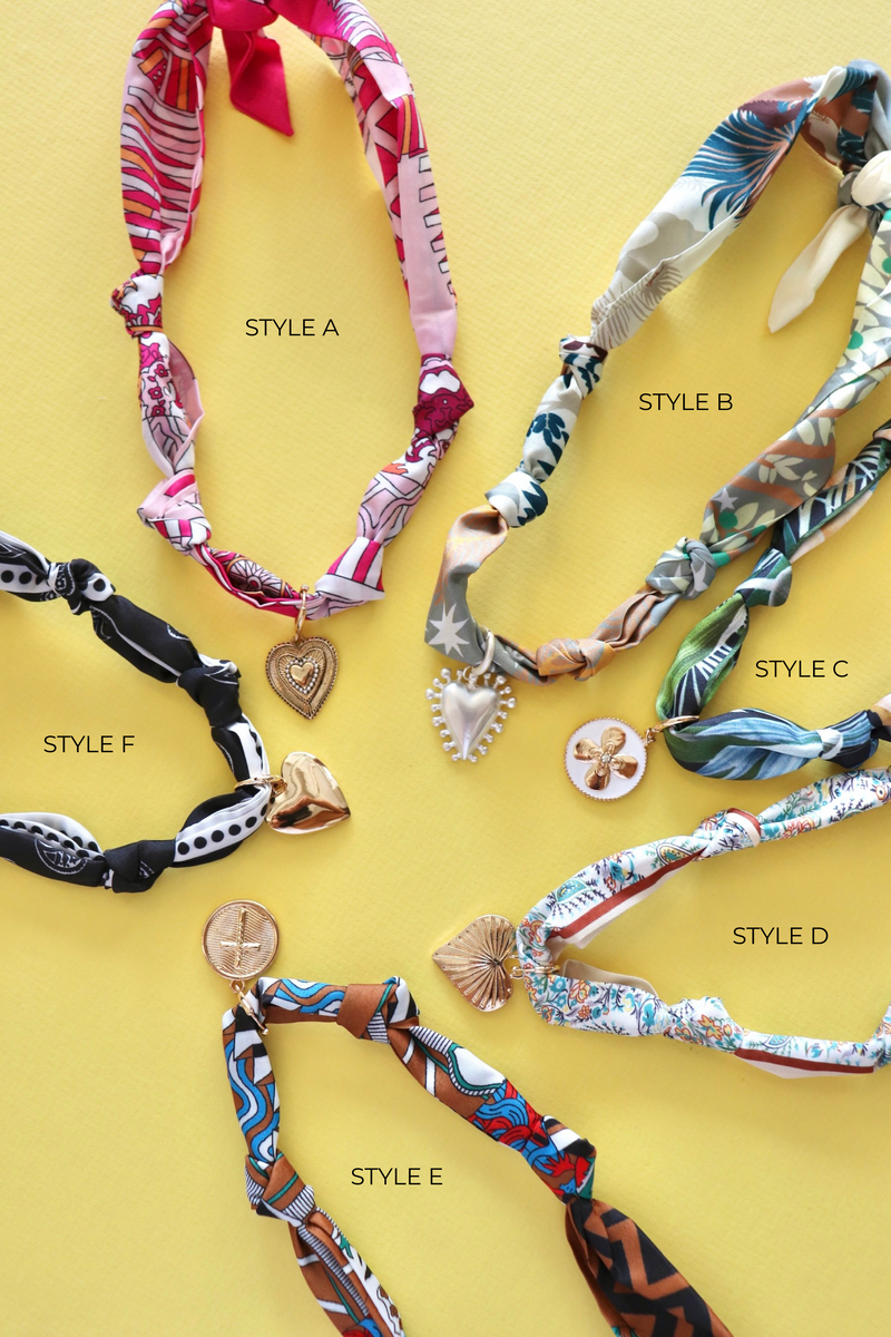 Bandana Scarf Pendant Necklaces NECKLACES Josslyn 