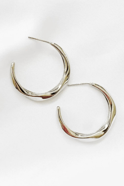 White Gold Filled "Joy" Hoops Wild Bohemian 