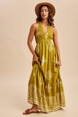 PRE ORDER Golden Coast Halter Dress  Wild Bohemian