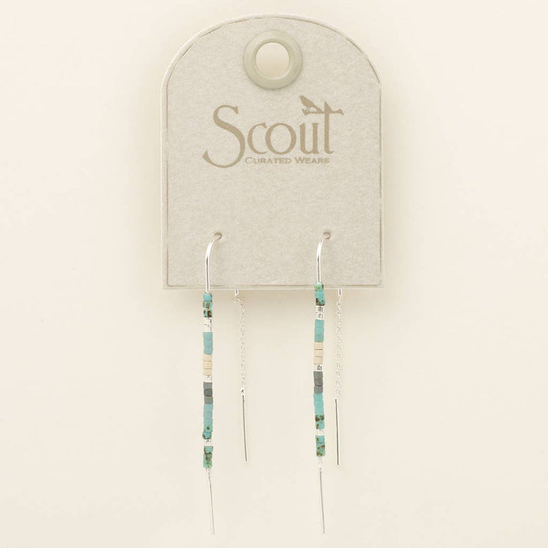 RESTOCKED Miyuki Thread Earrings - 4 COLORS Wild Bohemian TURQUOISE + SILVER 