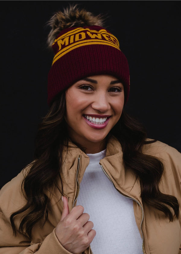 Midwest Pom Beanie Hat Panache Apparel 