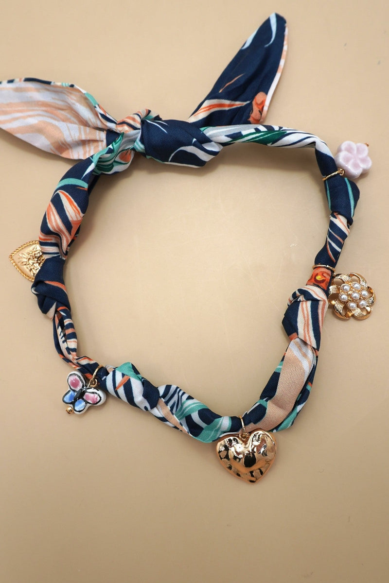 Bandana Scarf Charm Necklace NECKLACES Josslyn 