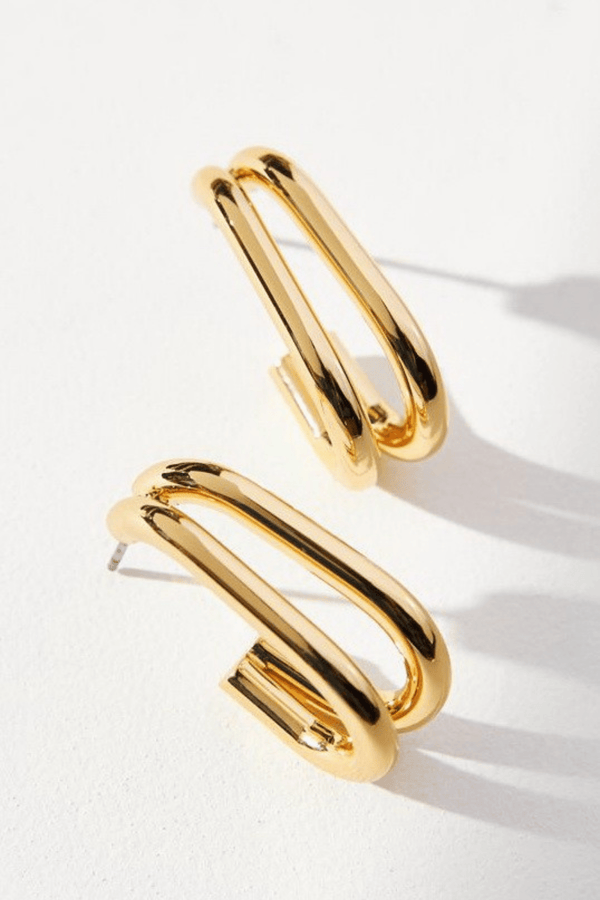 18k Double Loop Hoops EARRINGS Josslyn 