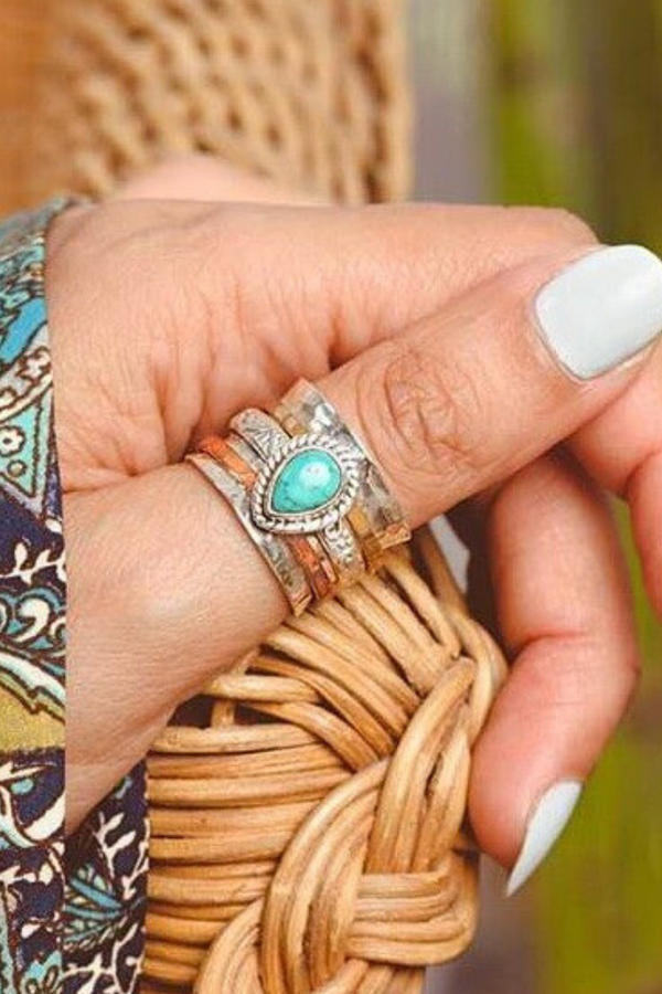 Turquoise Teardrop Ring RING Josslyn 